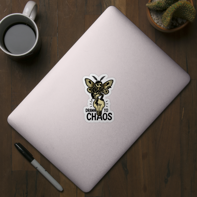 Drawn To Chaos: The Punk Rock Moth Who Shreds by Designed By Marty
